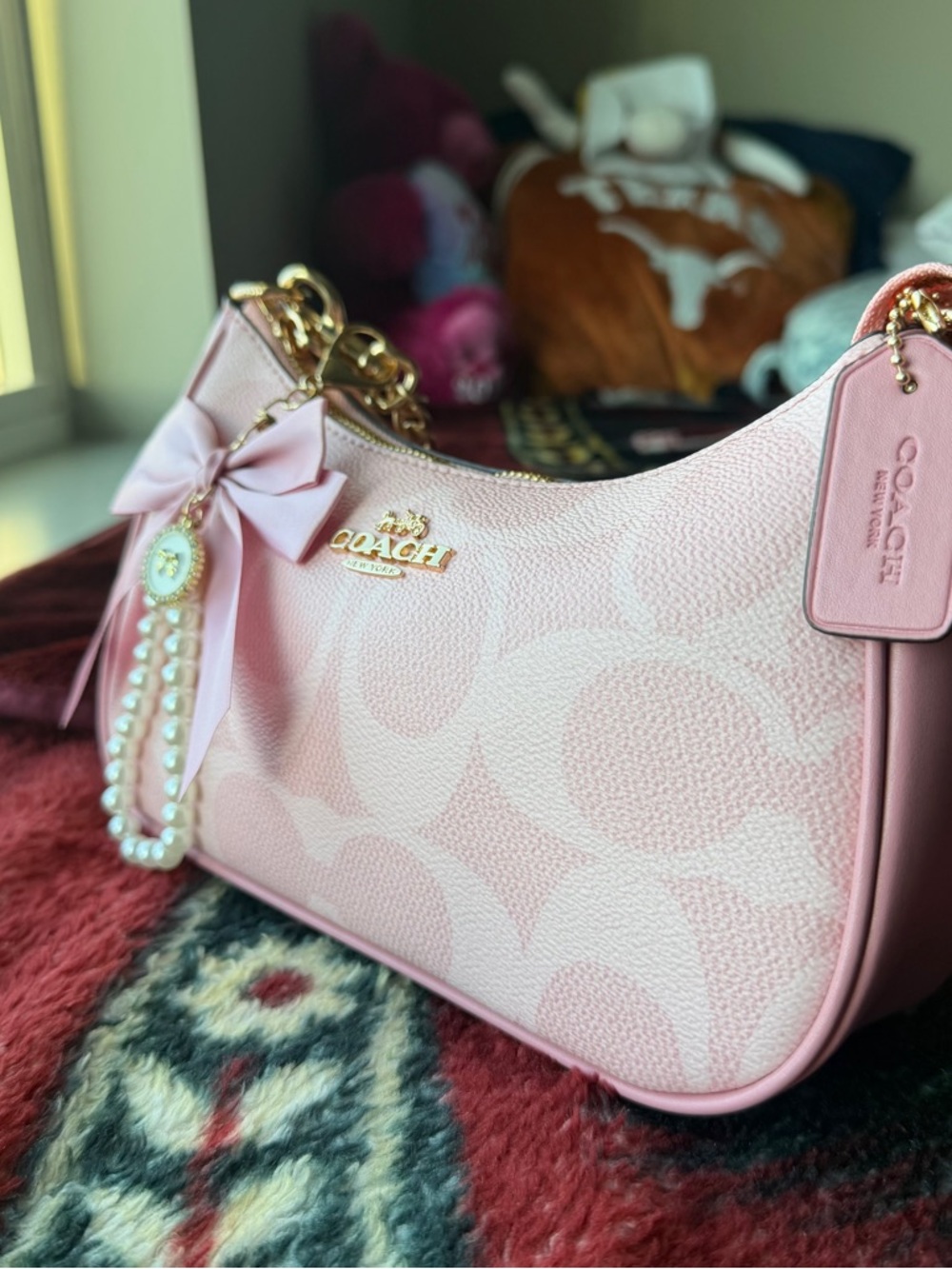Coach Powder Pink Teri Shoulder Bag - Picture 7 of 9